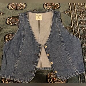 Denim Button-Down Vest